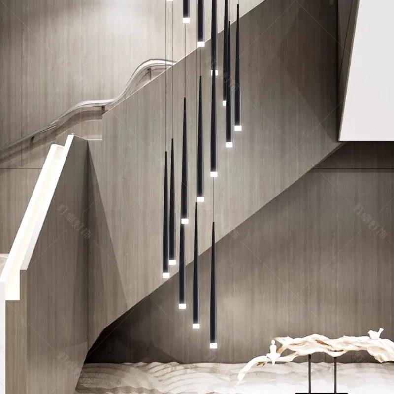 Modern home decor led lights pendant light lamps forstaircase Chandeliers for living room hanging light indoor lighting