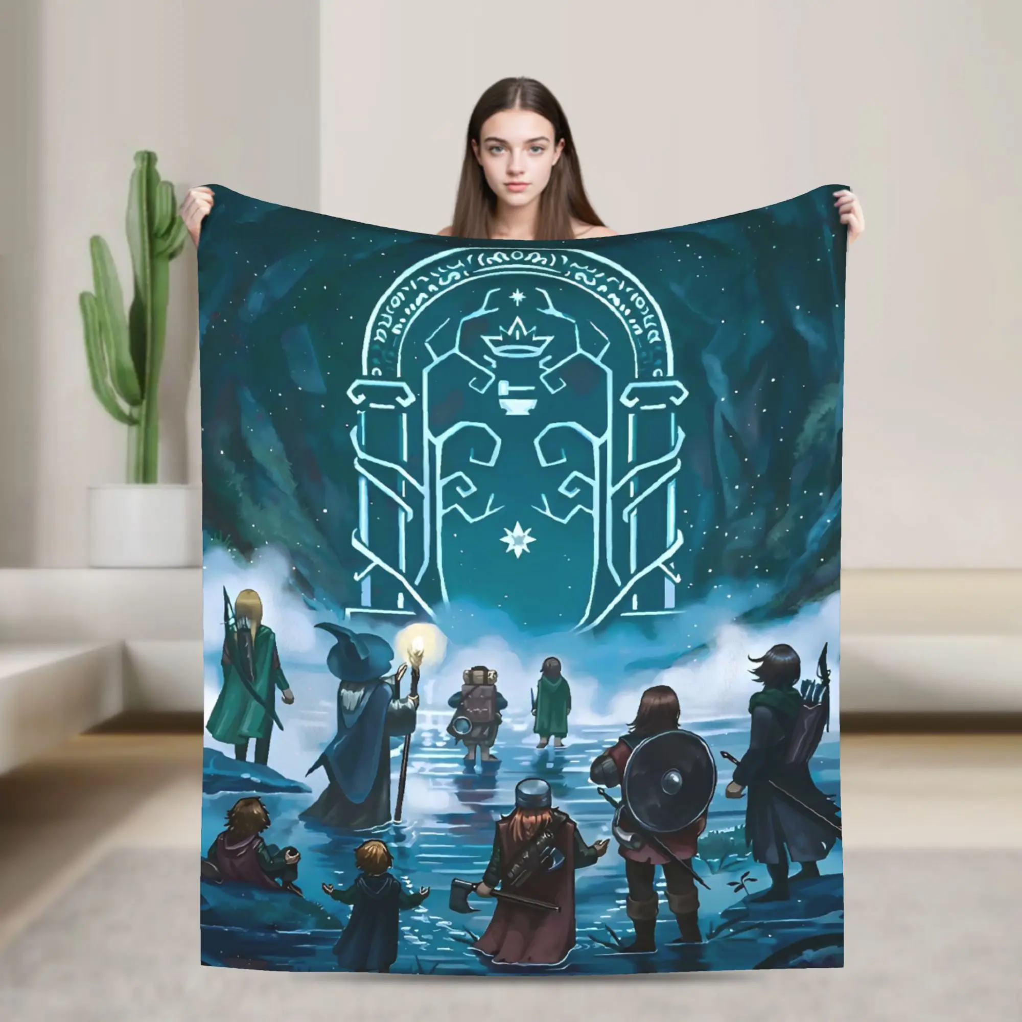 L-Lords Of The R-Rings  Blanket  Airplane Travel Flannel Throw Blanket For Couch Chair Sofa Bed Custom Quality Bedspread
