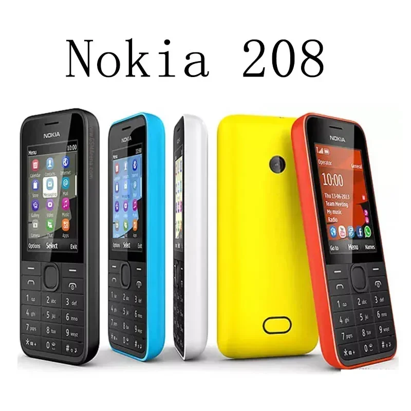 

Nokia 208 (Unlocked) 1 SIM Card 3G 1.3MP 64MB RAM 1020mAh Camera Bluetooth Mobile Phone