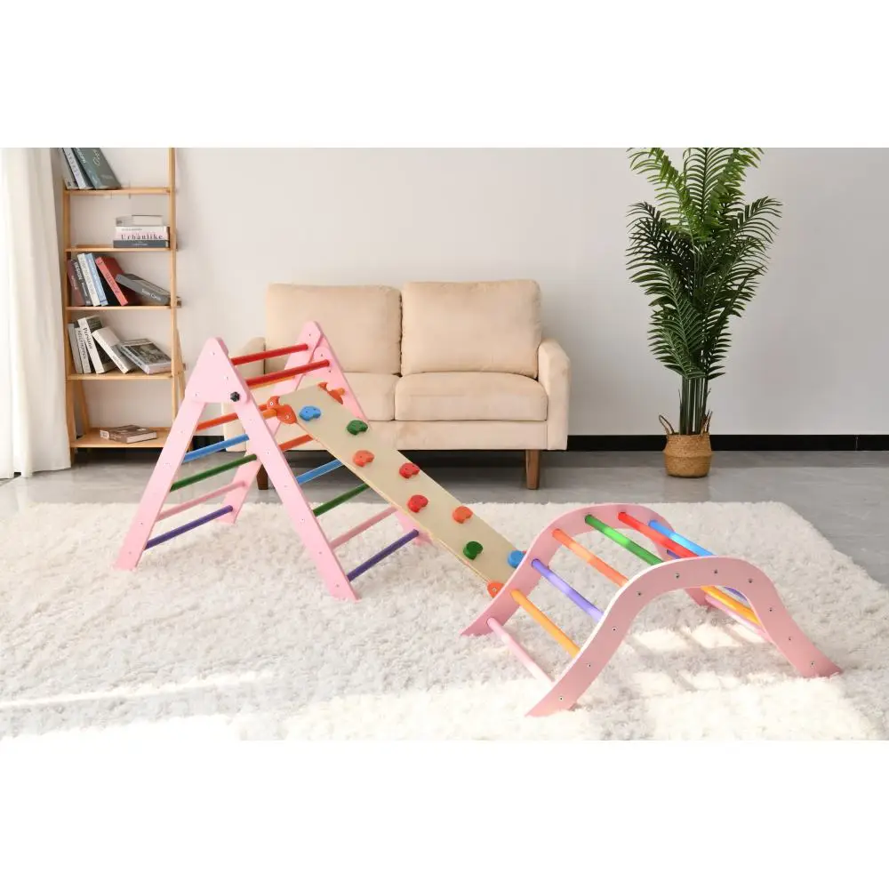 

Triangle Set Toddler Climbing Toys, Foldable Climbing Toys for Toddlers 1-3 Inside, 2 Piece Baby Climbing Gym Indoor Playground