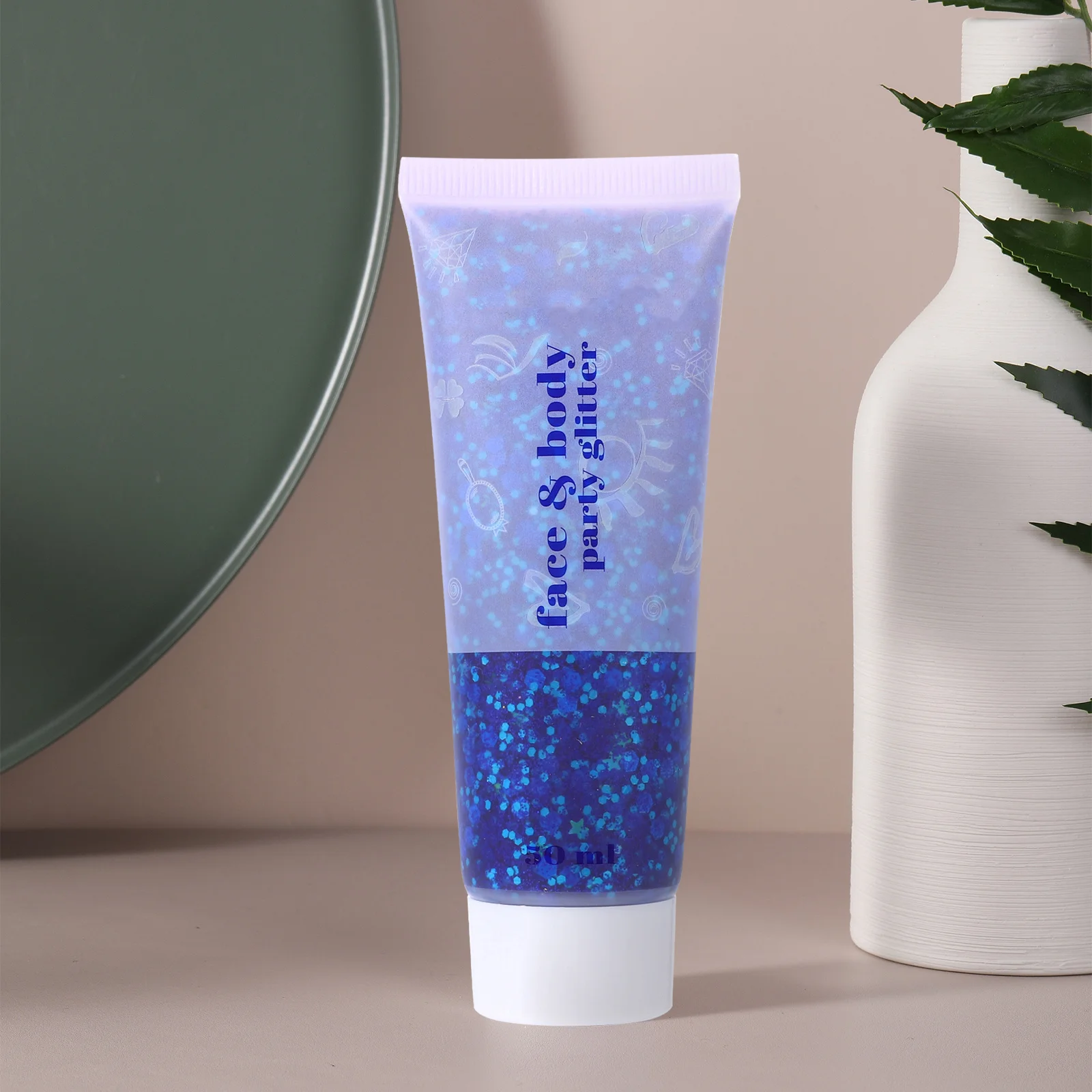 Gel à paillettes pour le corps, liquide scintillant pour le visage, les bras, les jambes, la poitrine, les cheveux, Nail Art, maquillage de Festival pour femmes, décor brillant, 50Ml