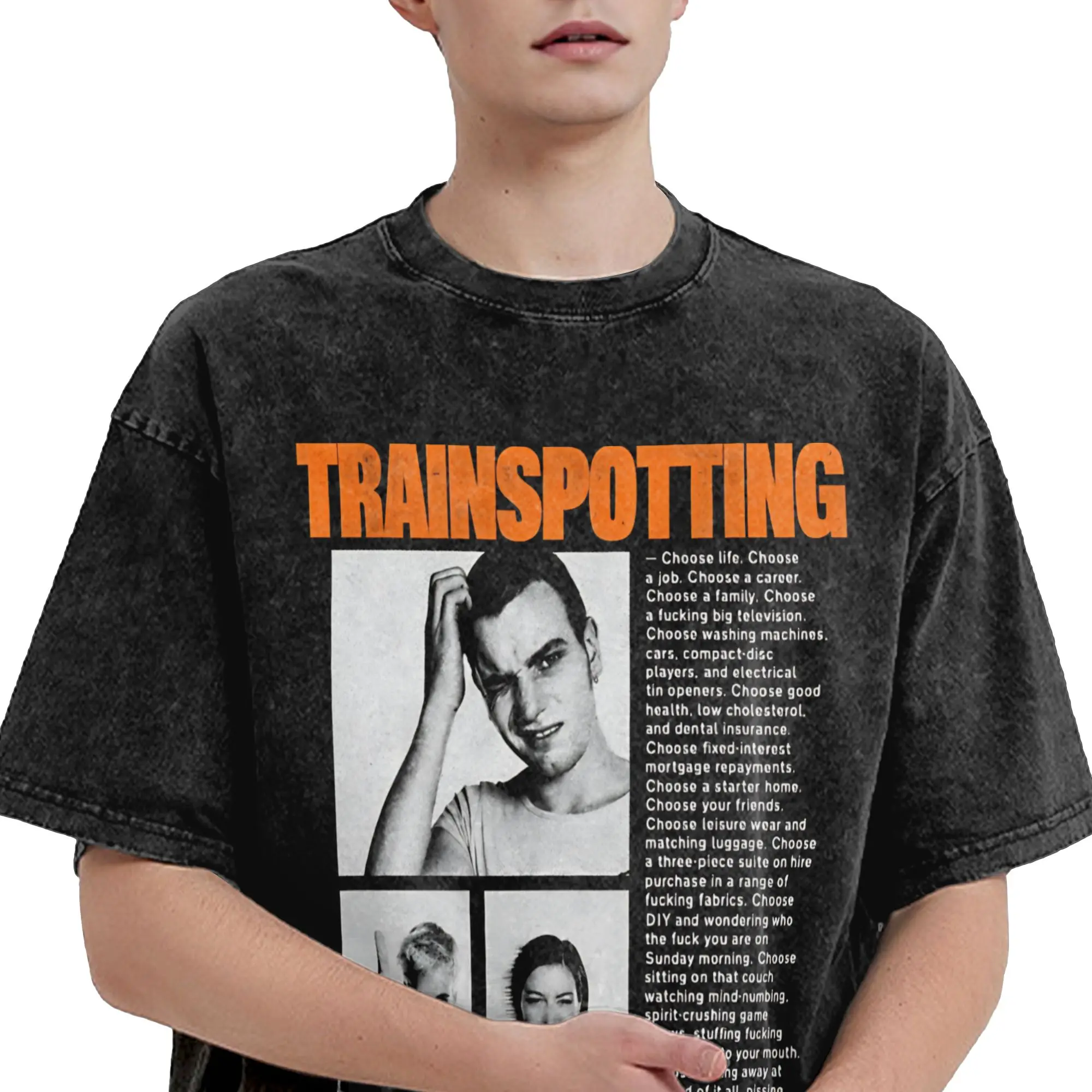 Summer Trainspotting  Washed T Shirts Merch Harajuku T-Shirt  for Men Women Tees