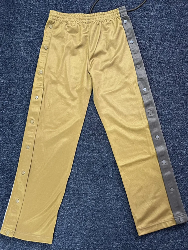 

Comfortable Casual Pants Striped Color Blo Weave Belt Button Long Trousers Youthful Vitali Sle Polyester Fiber Summer