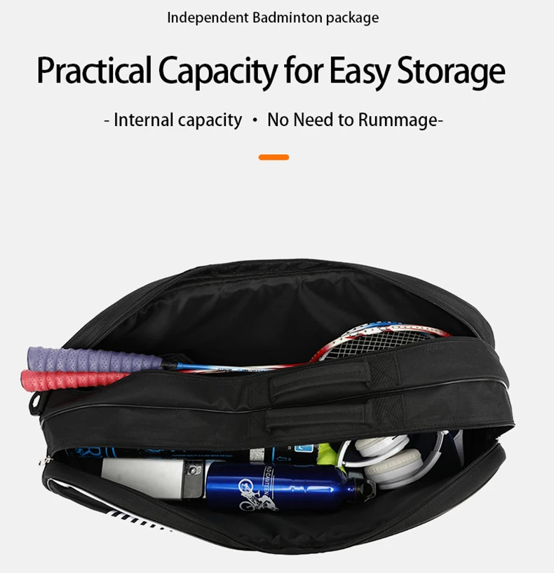 Outdoor Waterproof Badminton Bag Racket Sports Bag For Men Or Women Large Capacity Tennis Racket Bag with Shoes Compartments