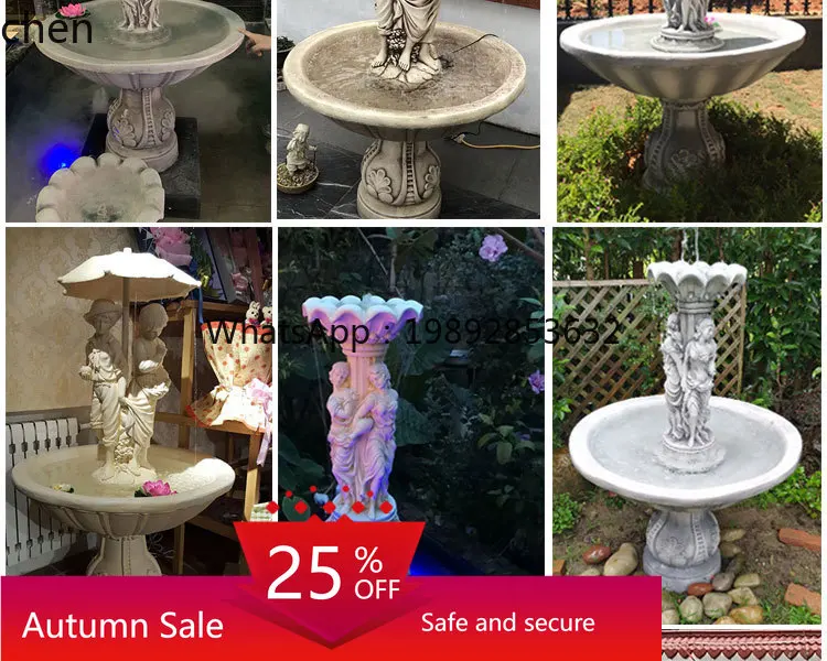 

fiberglass sculpture figure running water fountain garden fish pond creative landscape ornament