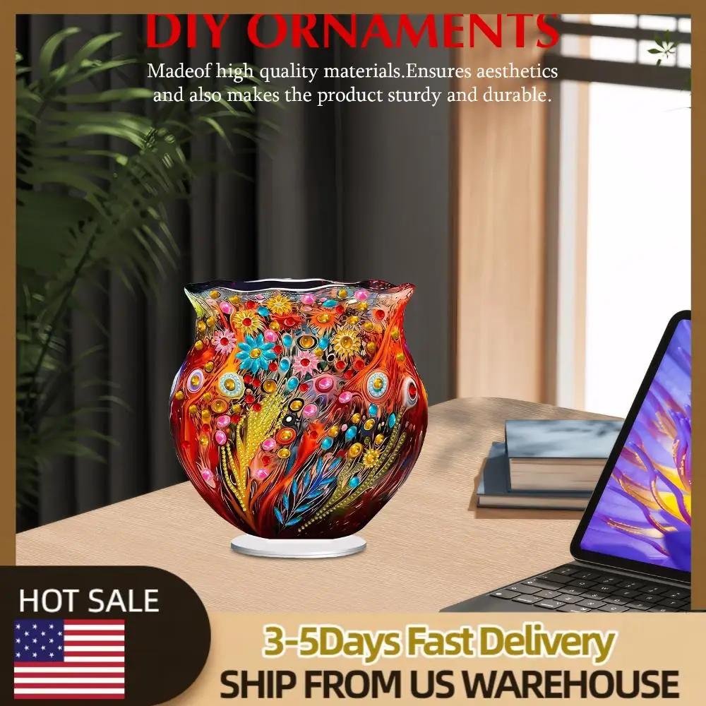 

Акриловая ваза для алмазной живописи специальной формы, эстетический 5D набор для рисования «сделай сам», изысканная художественная ваза с бриллиантами и драгоценными камнями, красочная для домашнего декора