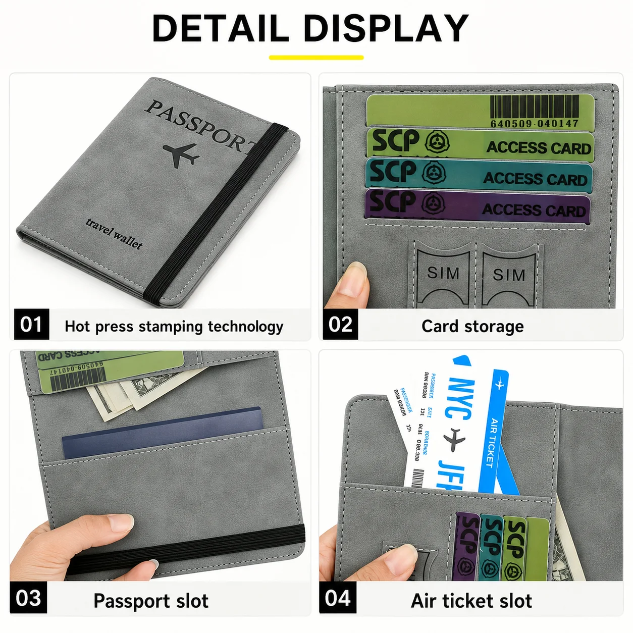 Travel Passport Holder Card Wa - Travel Organizer Men 评论和价格