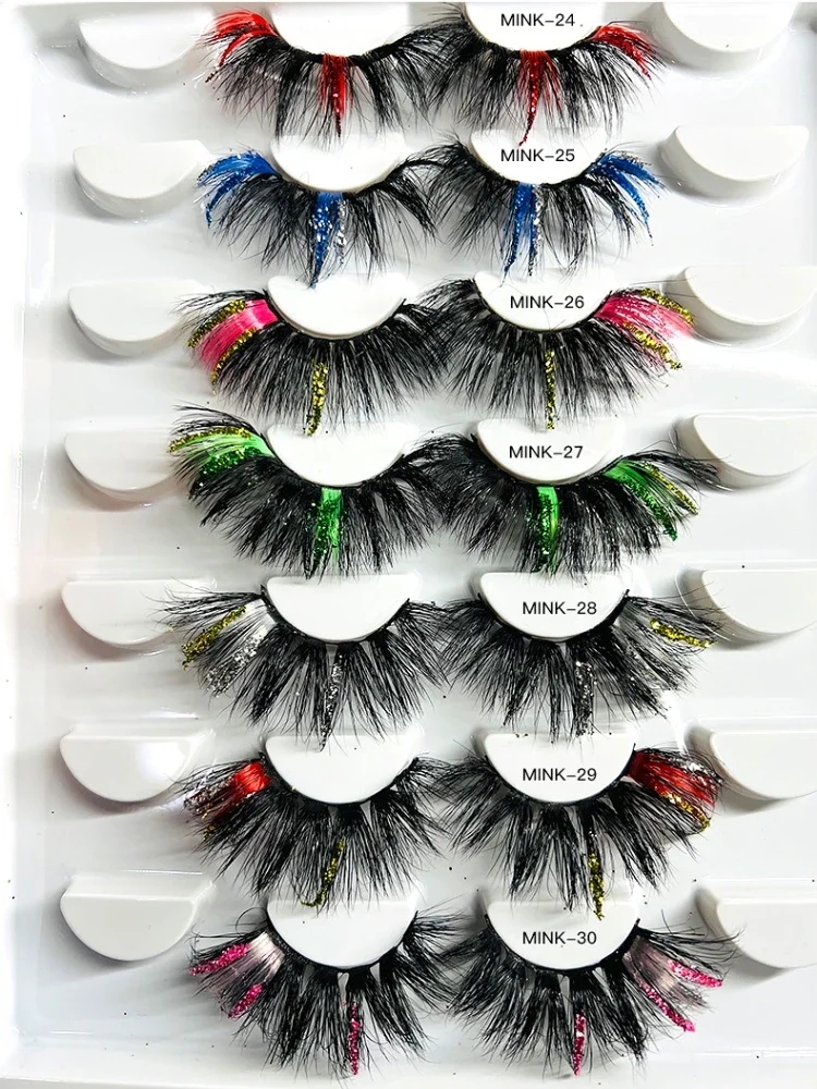 Sequins False Eyelash Maquiagem, Brilhante Rosa Mink Hair, Decoração de Natal, Nova Maquiagem, Atacado, Fonte Fábrica, 25mm