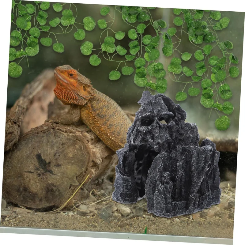 

Змея, черепаха, скрывающий дом ящерицы, пейзажное украшение из смолы, аксессуары для аквариума для домашних животных, укрытие для животных