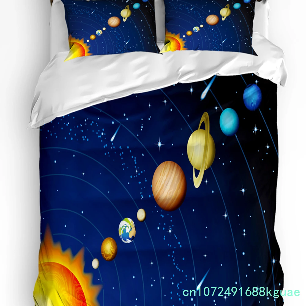 Galaxy Bedding Set For Bedroom Bed Home Solar System All Eight Planets And The Sun Pluto J Duvet Cover Quilt Cover Pillowcase 4
