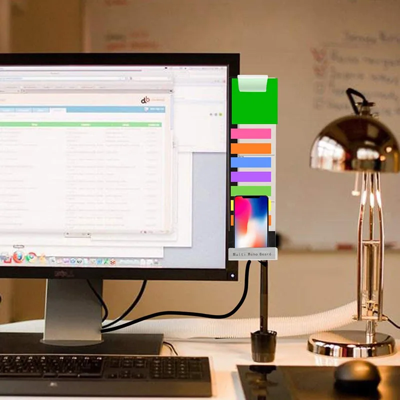 Tablero de notas para mensajes, pestañas de notas adhesivas, teléfonos, pantalla de PC, monitores de ordenador, Panel lateral, planificador, suministros de oficina, 1/2 Uds.