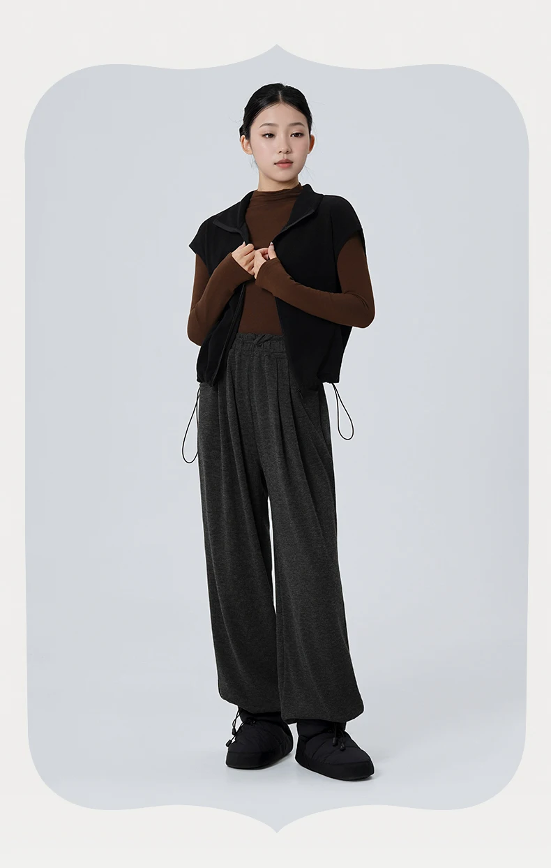 Warme Tanzweste für Damen, mit Fleece gefüttertes Ballett-Übungsoberteil für erwachsene Frauen, Herbst-Winter-Tanzbekleidung, lässiger Rollkragenmantel – Detail 16