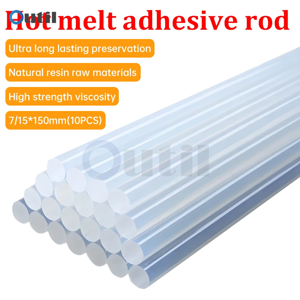 10Pcs 7mm or 11mm Hot melt Glue Stick Adhesive Home DIY Translucent Strong Viscosity Rods for Glue Gun Industrial Repair Tool