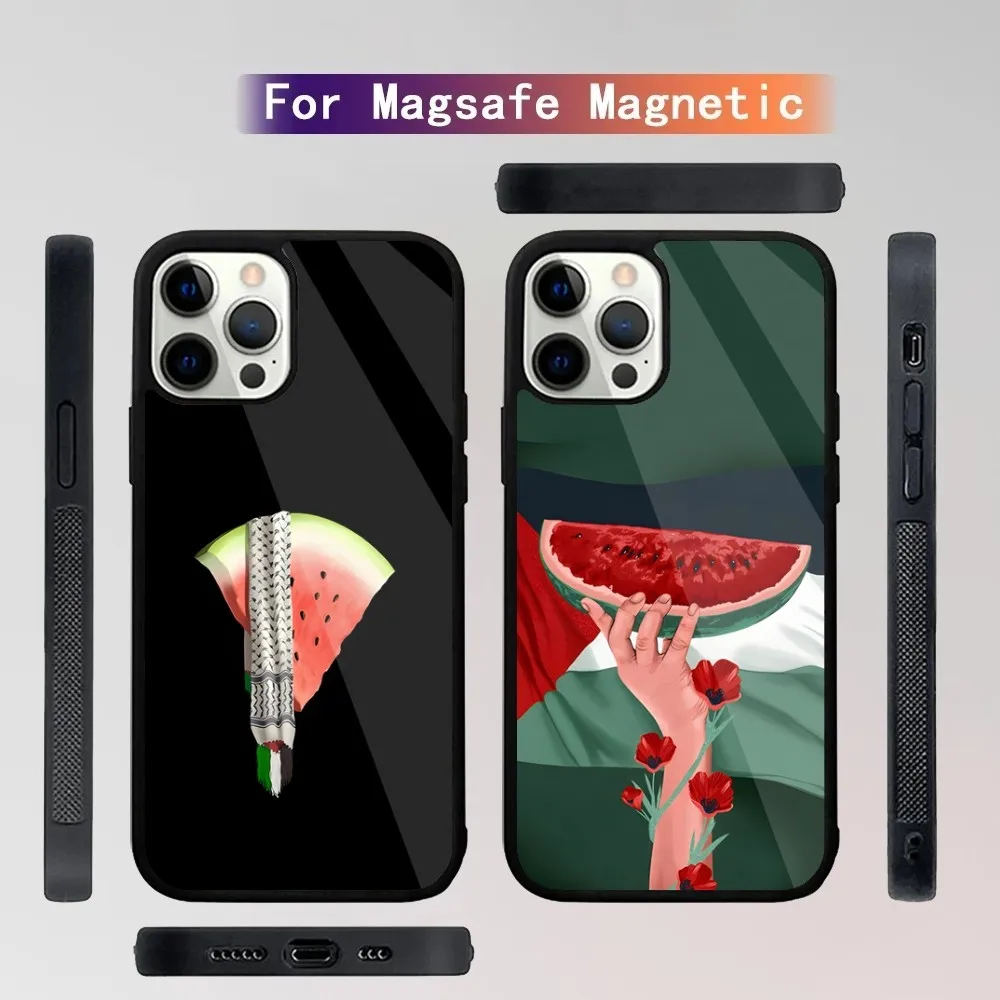 Support Watermelon Phone Case For iPhone 16,15,14,13,12,11,Plus,Pro,Max Mini Magsafe Magnetic Wireless Charging