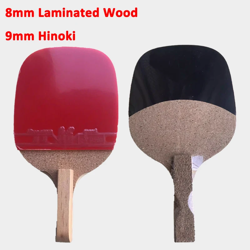 

8mm/9mm Thickness Hinoki Table Tennis Racket Japanese Penhold Laminated Wood Ping Pong Paddle with One Side HAIFU Rubber