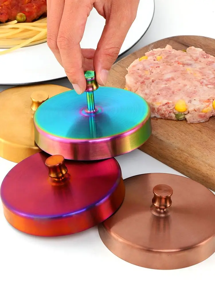 Moule à hamburger farci antiadhésif en acier inoxydable créatif, presse à hamburger de bœuf, gril de fête, fabricant de barbecue, gadget de cuisine