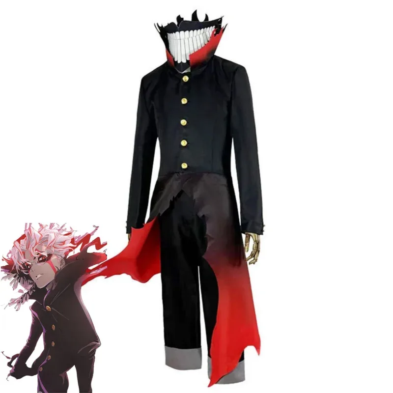 Kostum Cosplay Anime Da Dan Takakura Ken Mantel Kekuatan Nenek Okarun Pakaian Merah Hitam Masker Wig Pesta Halloween ir;l5