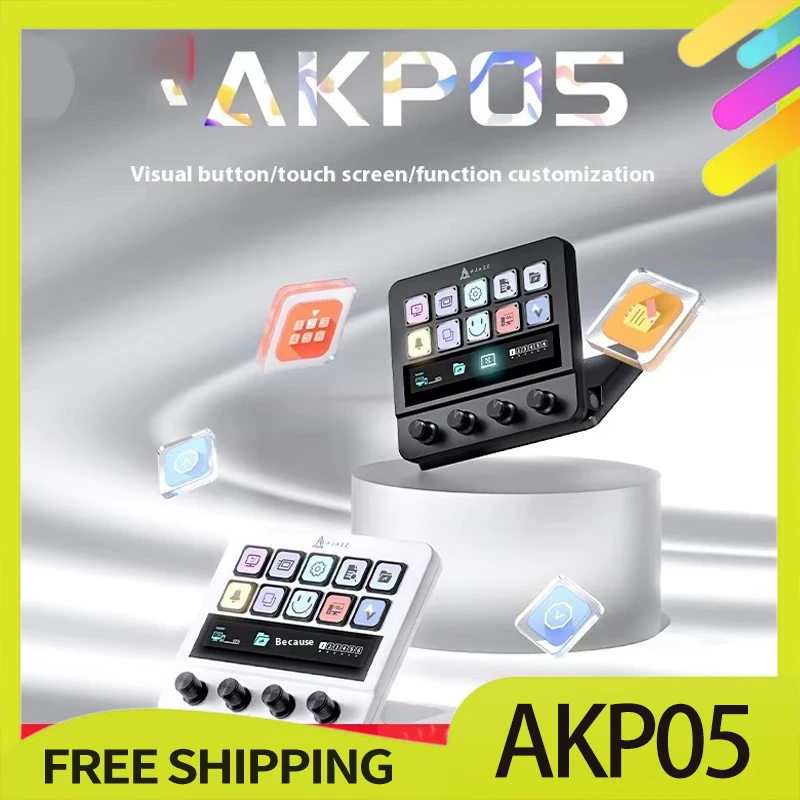 

Ajazz AKP05 Mini Keyboard Wired 10 Keys LCD With Knob Live-streaming OBS Control StreamDock Mini Keyboard Customized For Mac/Win