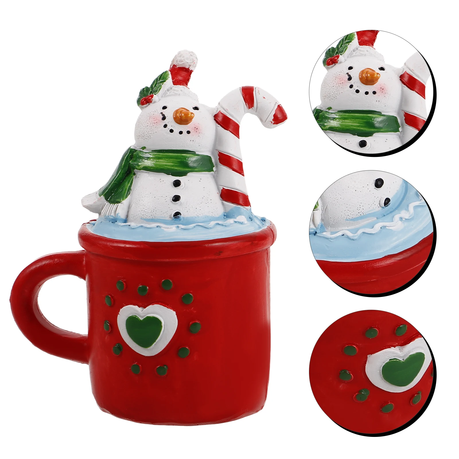 عيد الميلاد ثلج الحلي عطلة الديكور الراتنج احتفالي الشكل تزيين حساسة الجدول كعكة كأس توبر تمثال الطاولة