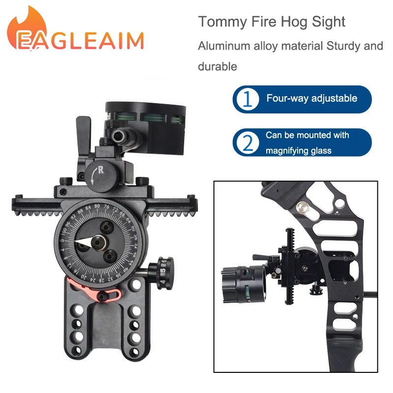 

Tommy Fire Hog Sight Metal 4-Way Quick Adjust Composite single-needle Aiming compound bow and arrow fire pig single-needle Sight