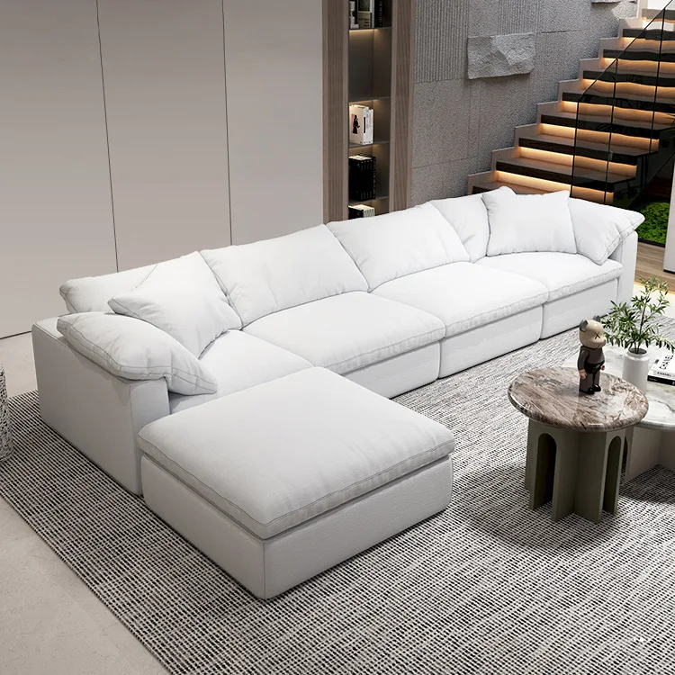 

Modern design L-shaped sofa set Living room furniture combination set Modern living room white home sofa