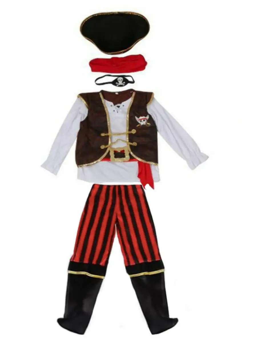 New loween Children's Clothes Boy Caribbean Ja Pirate Suit Performance Costume Cotton Traditional Chinese Stage Costume