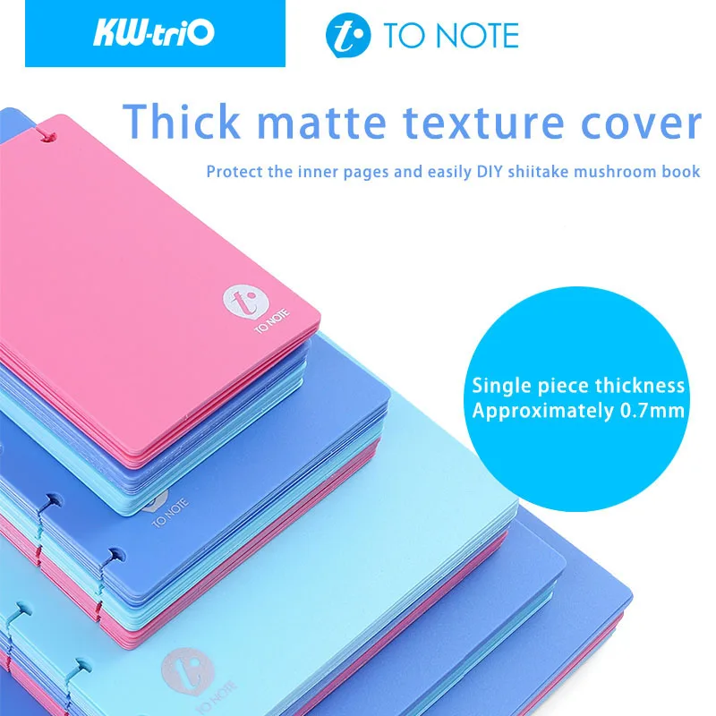 KW-triO A7/A6 MINI Loose-leaf Notebook Binding Cover Colourful PP Binder Notepad Shell Mushroom Hole DIY Diary Planner Supplies