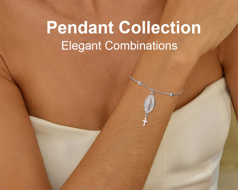 Edelstahl Wundertätige Medaille Kreuz Jungfrau Maria Anhänger Charm Katholischer Rosenkranz für Halsketten Armband Schmuckherstellung DIY – Detail 3