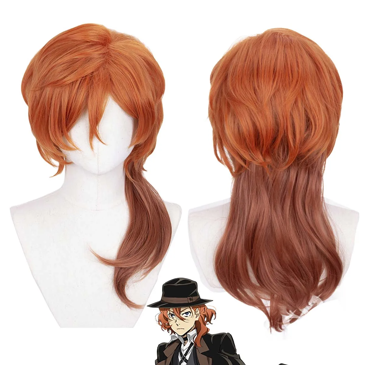 

Качественный парик для косплея Накахары Чуи из Bungo Stray Dogs, короткий, темно-коричневый, хит продаж