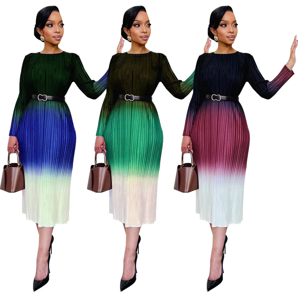 No Belt African Dresses For Women Elegant 2023 Dashiki Autumn Winter Midi Dress Ladies Traditional African Clothing Fairy Dreaes