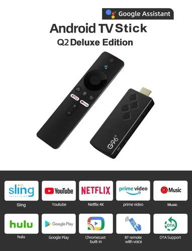 G96 de alto rendimiento android 13,0 4k smart TV Stick ATV H313 2GB RAM 16GB ROM Q2 control remoto por infrarrojos tv stick Dual Wifi