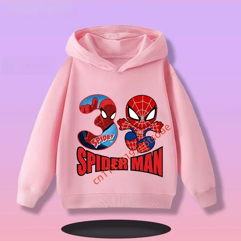 

Spider-Man Children's Hooded Sweatshirt 2026 New Style Boys' Sport Shirt Girls' Casual Shirt Sweatshirt Digital Cartoon Print