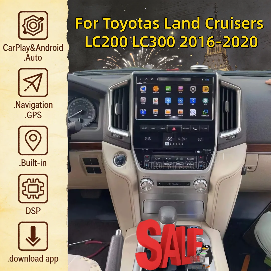 Мультимедийный GPS-плеер Android OEM-стиль для Toyota Land Cruiser LC200 2016-2020 с DSP и навигацией