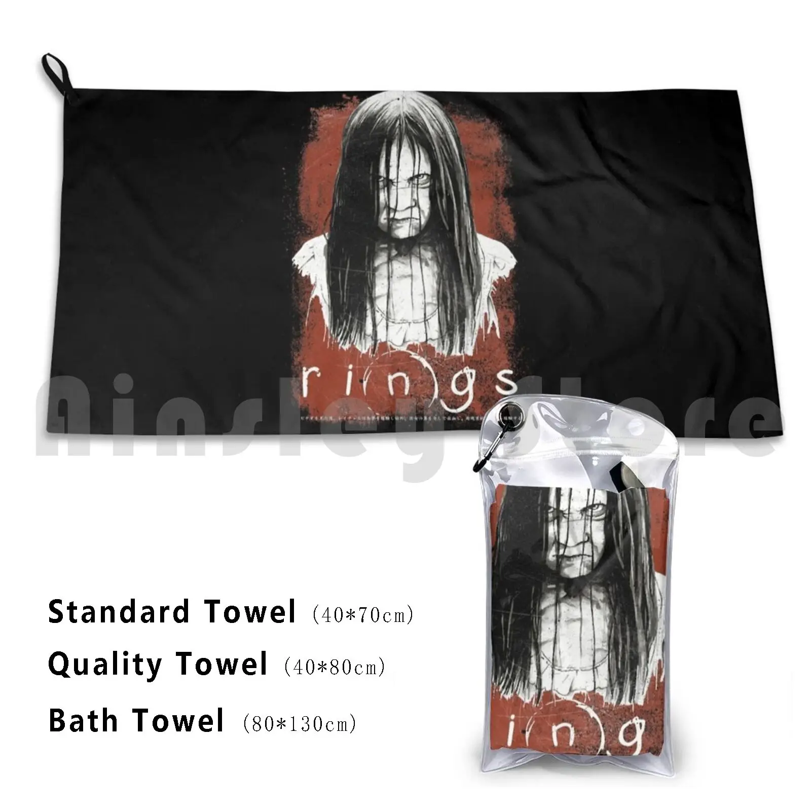 Samara Morgan-Scary Movies Custom Towel Bath Towel The Ring Rings Samara Scary Movies Cine Classics Horror