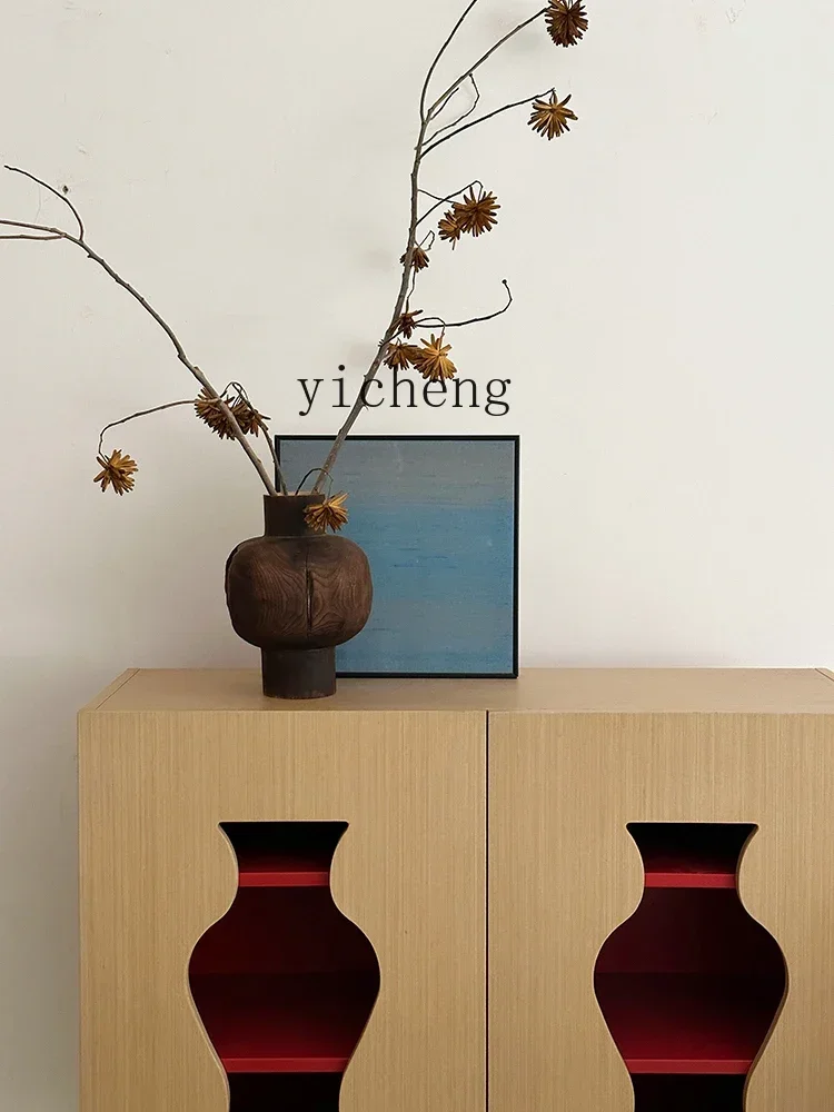 

Artistic Living Room Entrance Cabinet Locker Solid Wood Chest of Drawers Storage Cabinet Ziyandi Furniture