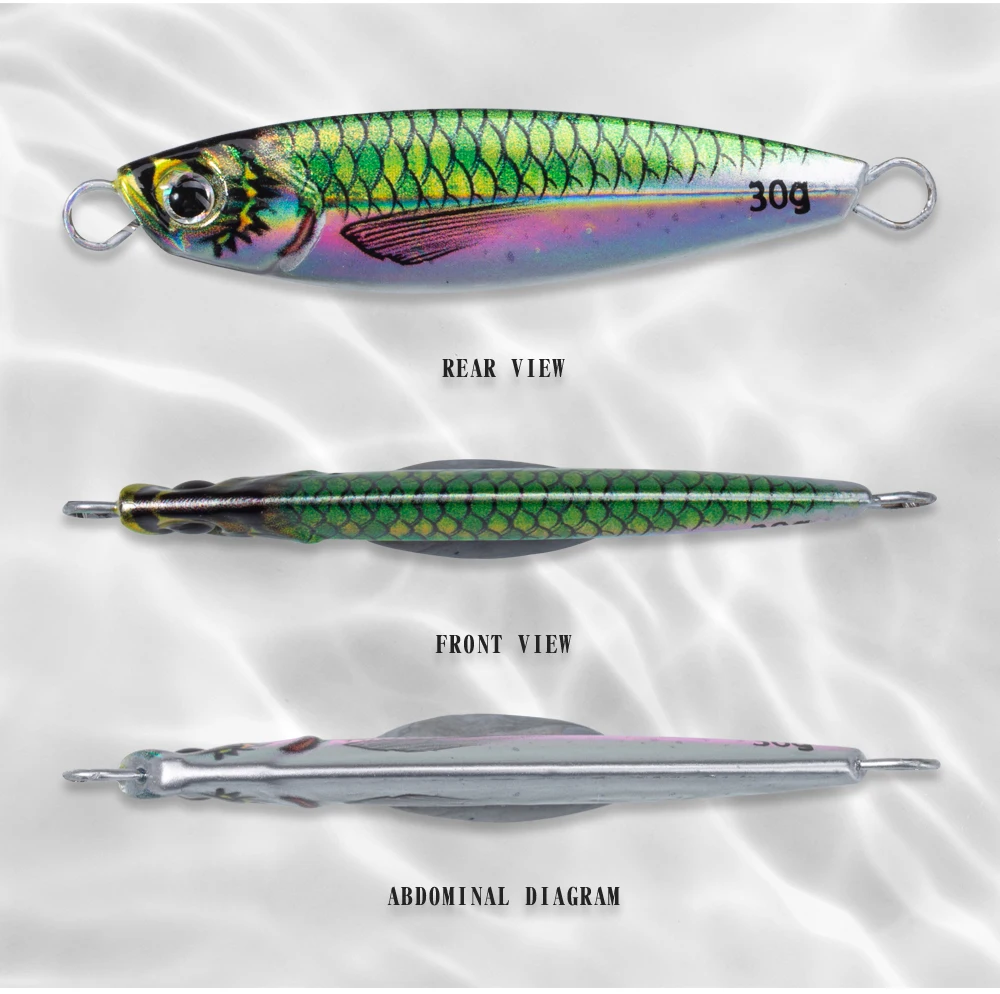 Hunthouse Langsam Sinkender Jig-Angelköder 7g-80g Metall-Jig Leuchtender Harter Köder Salzwasser Boot Seebarsch Hecht Angler Fischerei-Ausrüstung – Detail 6