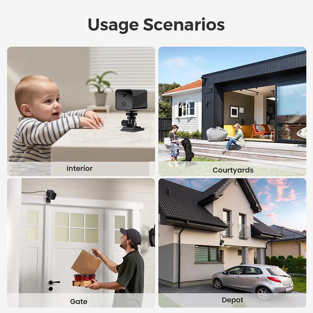 5MP 4G SIM Card Security Camera Video Recorder PIR Human Detection WiFi Camera Voice Intercom Indoor Surveillance CCTV Camcorder