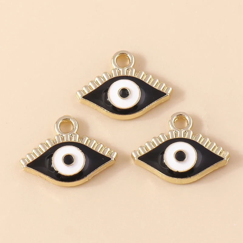20 Stück Niedliche Emaille-Anhänger mit Bösem Auge und Herz für Schmuckherstellung, Ohrringe, Halsketten, Armbänder, DIY-Bastelbedarf – Detail 31