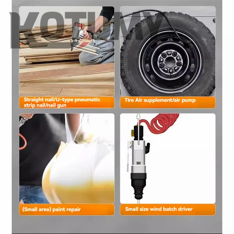 عالية الطاقة 8L فرش بطارية ليثيوم ضاغط الهواء المحمولة في الهواء الطلق ضاغط الهواء الصامت في الهواء الطلق مضخة هواء لاسلكية