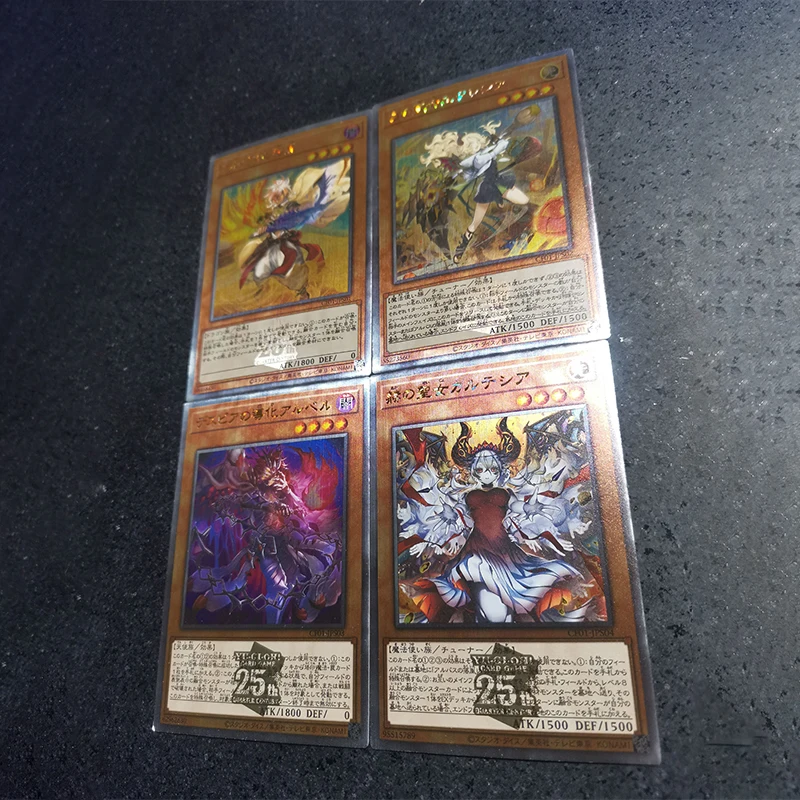 4PCS Yu-Gi-Oh! DIY Blazing Cartesia, the Virtuous Beautiful Girl Flash Card Anime Cartoon Board Game Collection Card gift