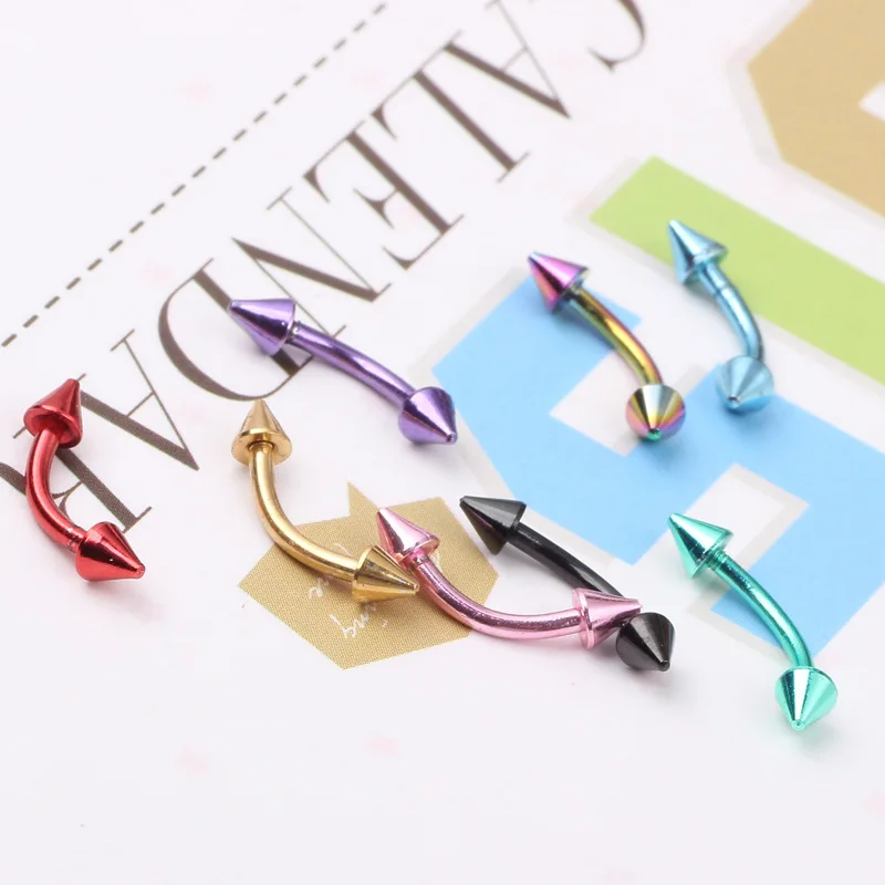 Eyebrow Jewelry Stainless Steel Curved Arc Eyebrow Rings Lip Screw Earrings Septum Piercing Accessories