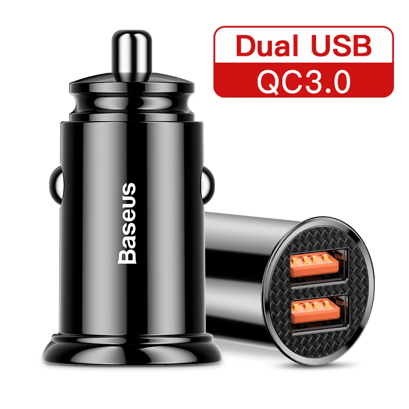 Baseus 30W USB-Autoladegerät Quick Charge 4.0 3.0 FCP SCP USB PD für Xiaomi iPhone 12 13 14 15 Pro Schnelllade-Autotelefon-Ladegerät