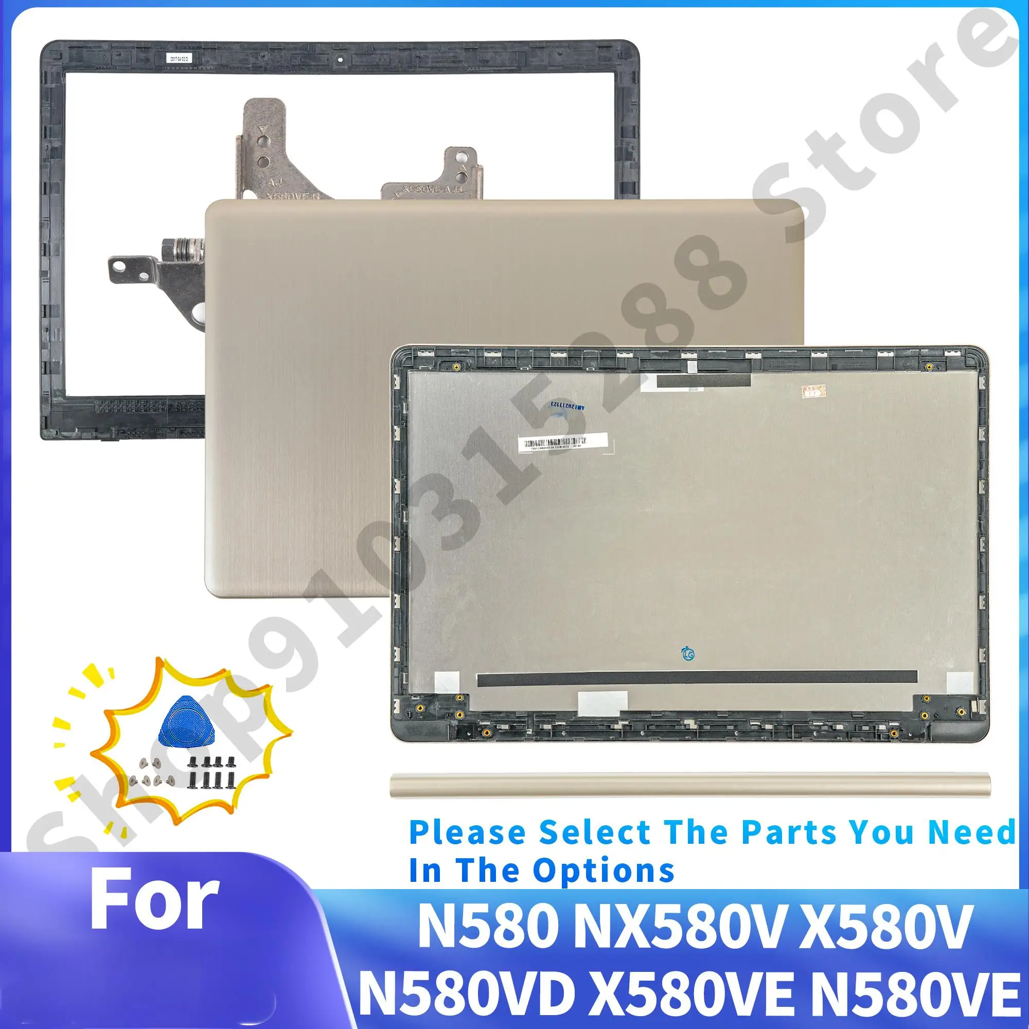 COVER For N580 N580V N580G N580VD X580 X580G X580V NX580V NX580VD NEW LCD Back Cover/Bezel/Hingecover Repair 15.6IINCH