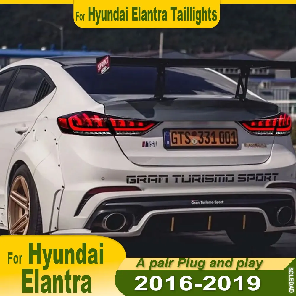 

Car LED Tail Light For Hyundai Elantra 2016 2017 2018 2019 2020 Animation DRL Car Back Rear Lamps Assembly Dynamic Turn Signal