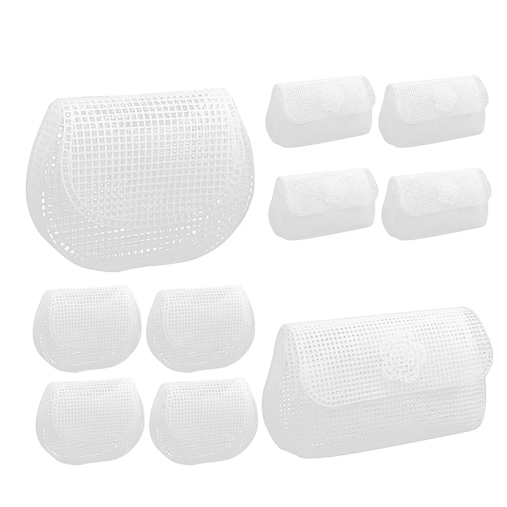 

10Sets Plastic Mesh Canvas Sheets DIY Bag Mesh Grid Multi-Function Weaving Craft Supplies Lightweight Portable for Creative