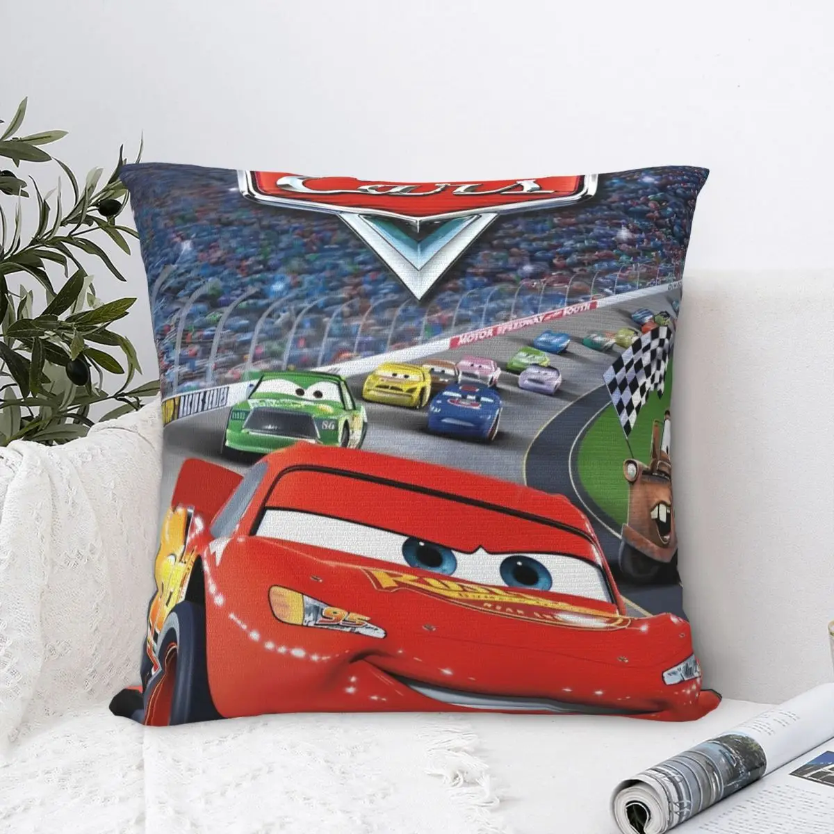 Cars Lightning McQueen Pillow Case Cushion Cover Polyester Graphic Pillow Cover Vintage Pillowcases For Sofa Car Home Decor