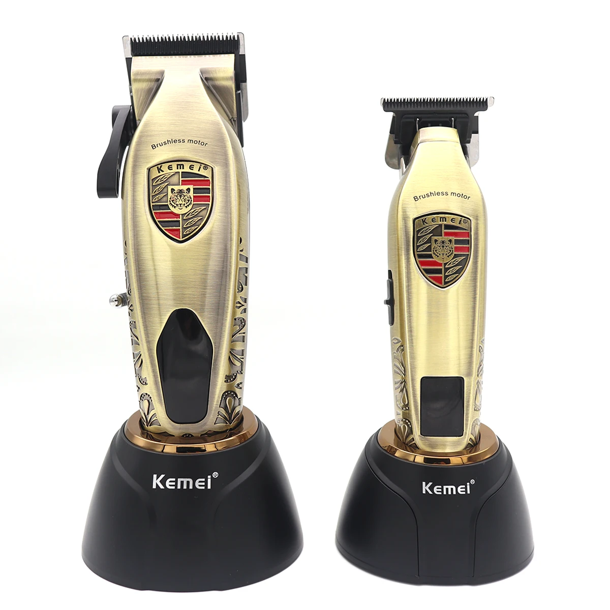 

KM-2230 2236 2PC Professional Full Metal Electric Cordless Men's Hair Clipper Set Brushless Motor 10W Trimmer Haircut Machine