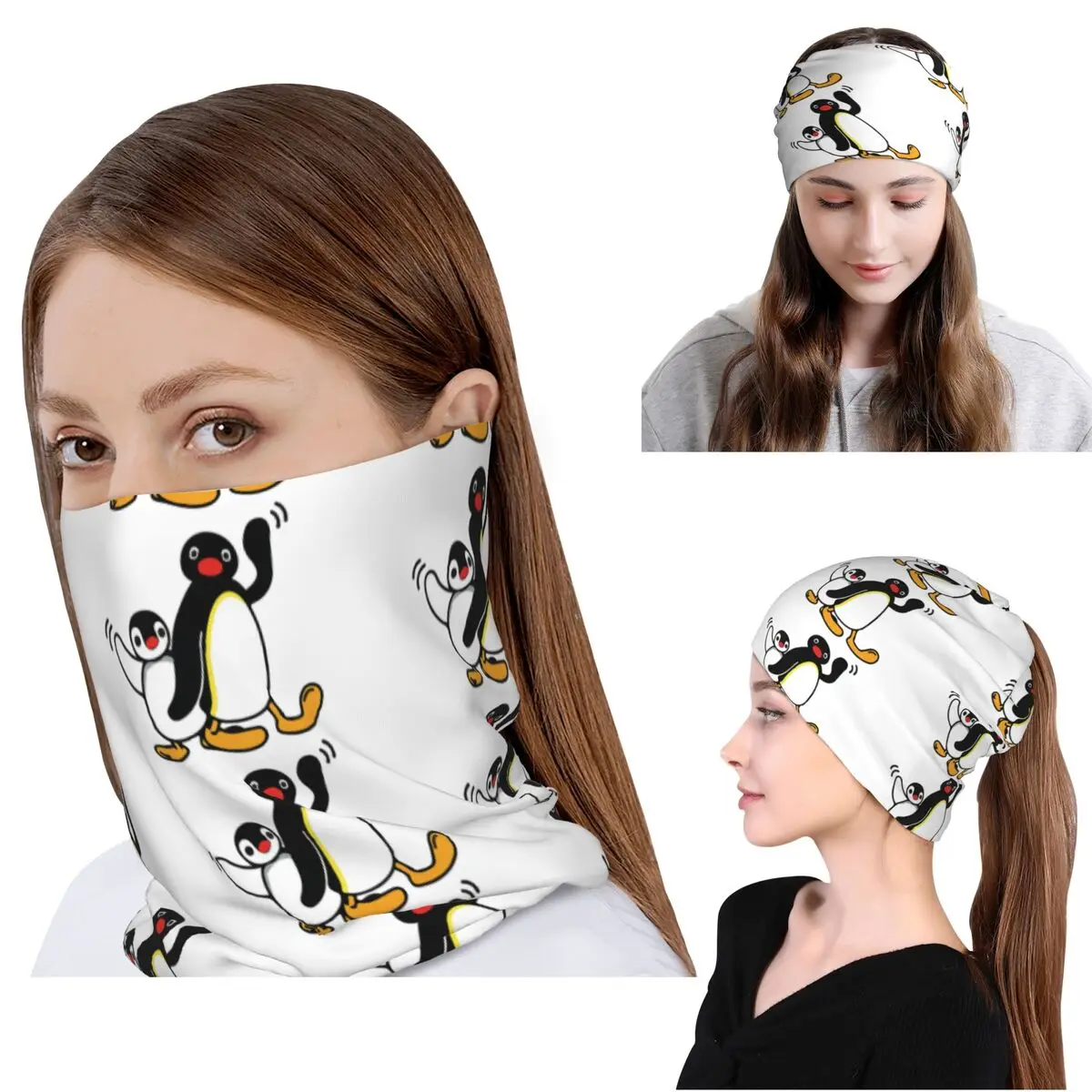 

Многофункциональный шарф-бандана Pingu: нагрудник, повязка на голову, шапка-бини, унисекс, для взрослых, моющийся