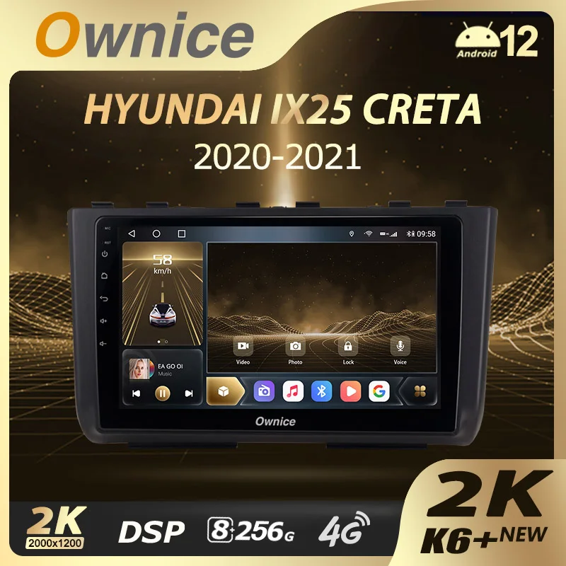 Ownice K6 + 2K 10.36 360 for Hyundai Creta 2 IX25 2021 Car Radio Multimedia Video Player Stereo GPS Android 12 No 2din 2 Din DVD