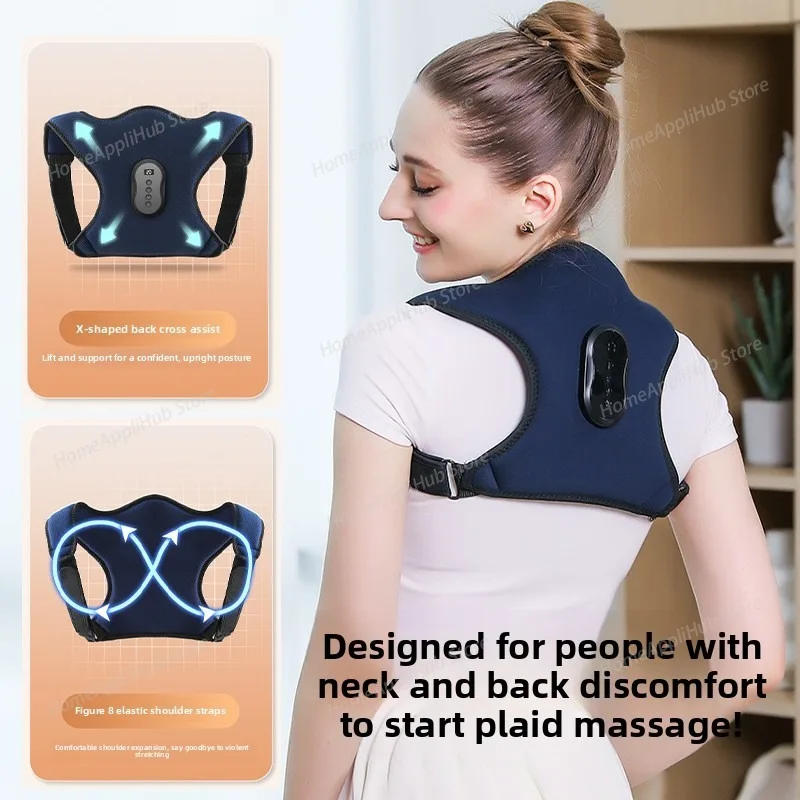 Multi functional massage harness, vibration, hot compress, massage correction belt, sitting posture corrector, shoulder warmth